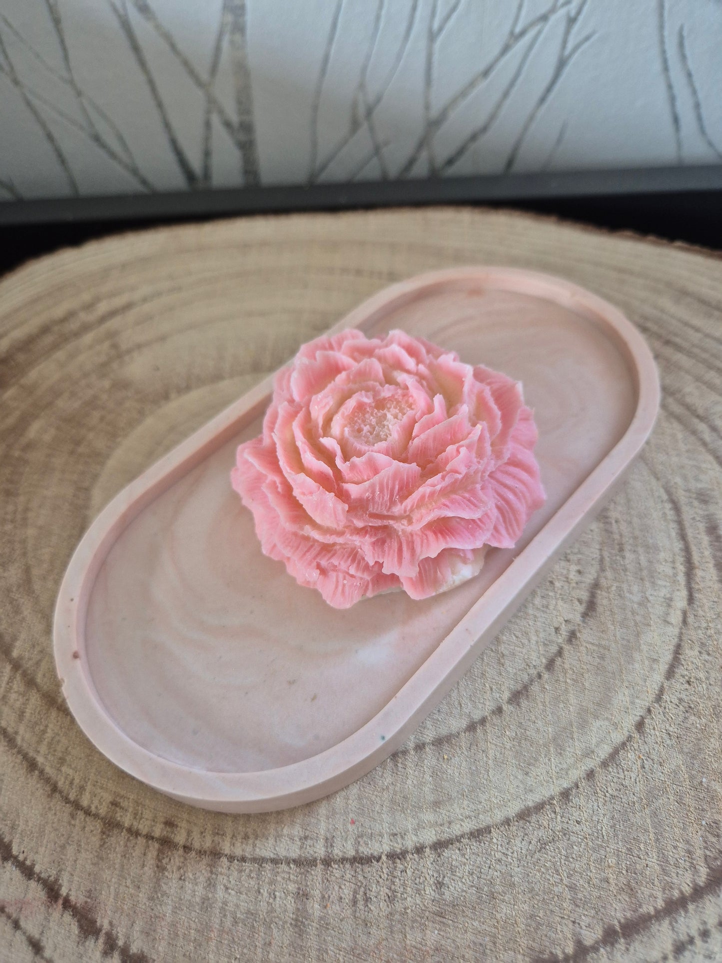 Vide poche ovale terracotta et blanc